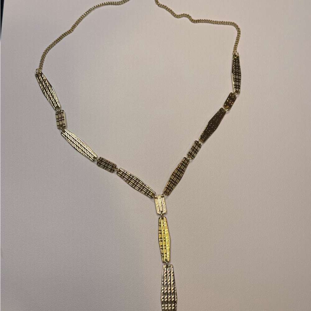 Christian Siriano Gold Y-Shaped Necklace